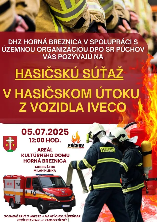 Hasičská súťaž z vozidla IVECO v Hornej Breznici