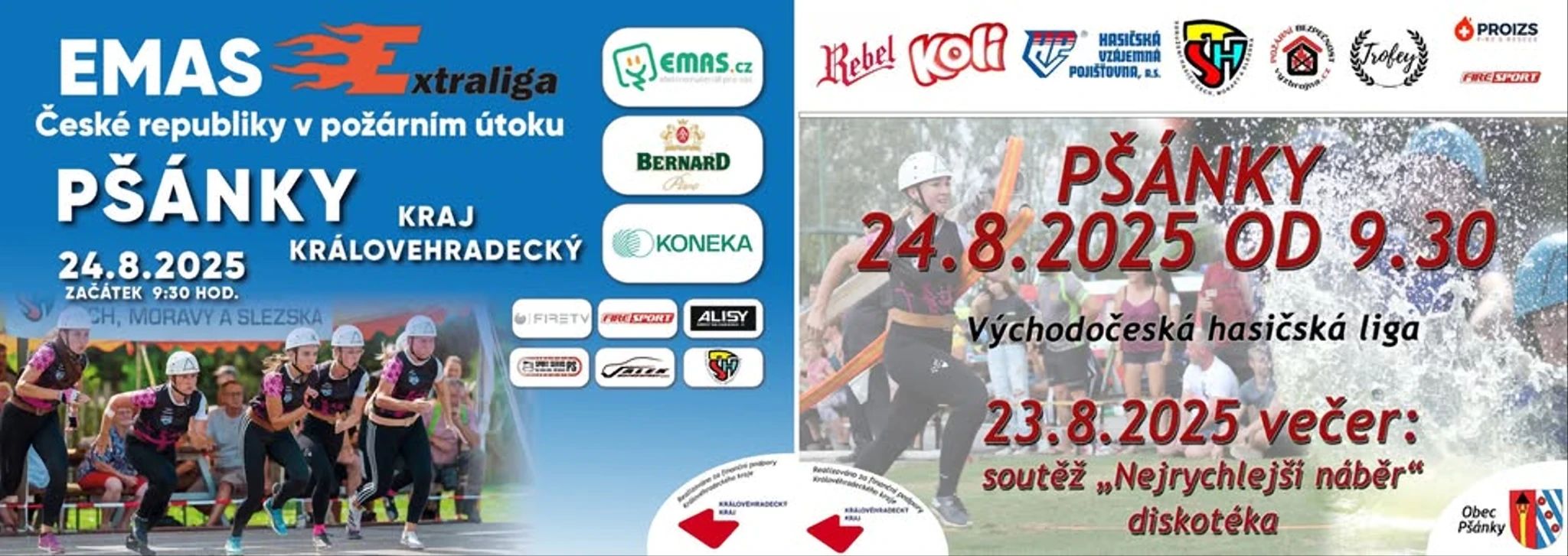 Pšánky - EMAS Extraliga ČR v požárním útoku a Východočeská hasičská liga